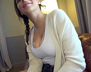 Busty babe interracial casting