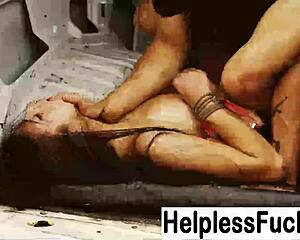 Cute teen hitchhiker begs for ride