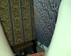 the sexy prostitute pleasures herself orally, reaching orgasm for her clients