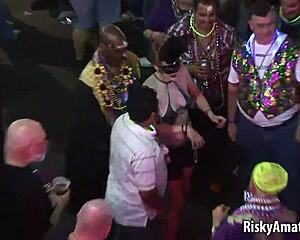 amateur girls teasing with their perky tits at party