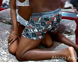 Boss fucks maid on couple's bed