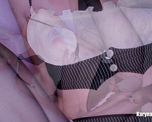 Karyna Teases In Black Hose, Revealing Her Fetish For Lingerie In This Seductive Display.