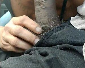 Tatted Granny Swallows In Car