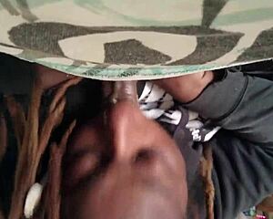 pov of middle day head with ebony bbw husband