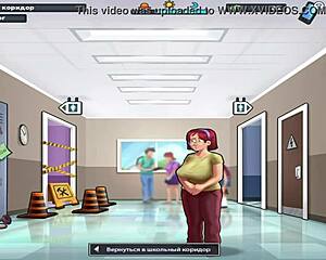 Summertime saga features very deep throat action with anime babe