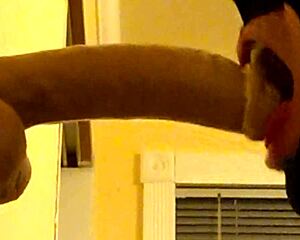 Gay dude in hood deepthroating dildo hard! 😜