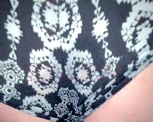 Pillow play outdoor ass pussy & tiits play