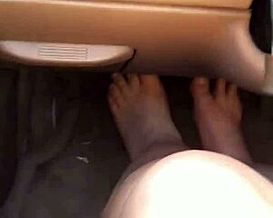 Curvymetalhead's intense foot fetish driving video