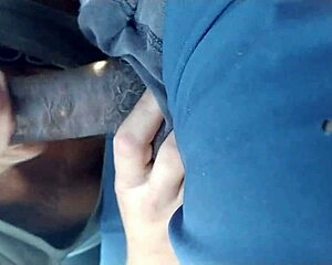 Hooker and interracial couple gumjob action in a car