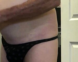 Mature shaved woman almost caught masturbating her hairless pussy in close up.