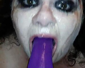 Can you handle this deepthroat gagging and choking with a big dildo?