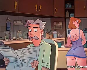 fudendo o cu da coroa bunduda no café da manhã... corno nem viu 😜