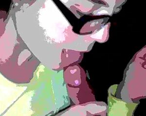 Girl sucking dick with tongue and passion