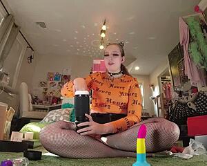 Blonde Teen Tests Vibrator Toys