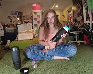 Blonde Teen Tests Vibrator Toys