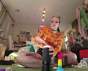 Blonde Teen Tests Vibrator Toys