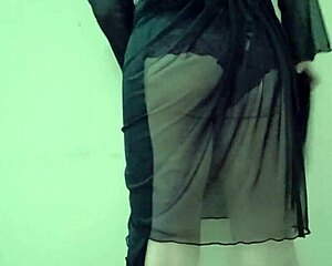 feeling the passion of pretty shemale licking and fucking in lingerie