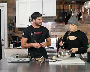 Discussing orgasms in the kitchen