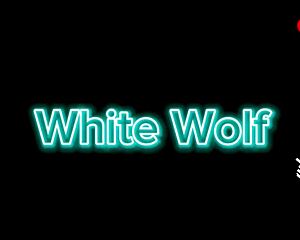 White wolf scene with white moon vip on bed