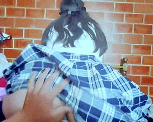 Classmate's First Orgasm From Intense Fucking.