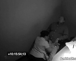 Plump blonde secretary performs blowjob on boss with big boobs