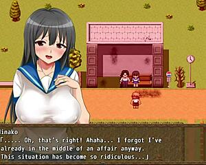 Minako cheats in hentai game