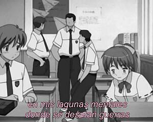 Hentai friend fucks pussy with music, creampie explosion!