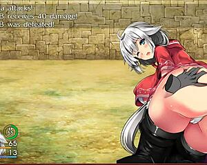 in the hentai game, she fingers herself