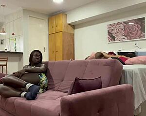 my teen brought her brunette friend home for some secret anal fun 😏