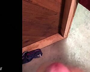 Sexy Wife Catches Horny Husband Jacking Off