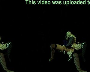 Lesbian sex for the first time in 3D, brunette coeds