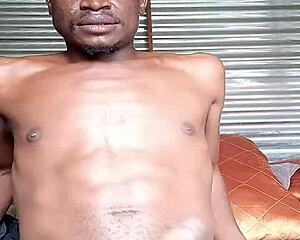 Amateur guy moans dirty talk while busting nut on big black cock