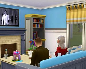 stepsister consoles stepbrother with taboo handjob and fucking