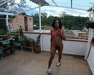 Latina prostitute in Medellin feels eager showing her ass for big cock