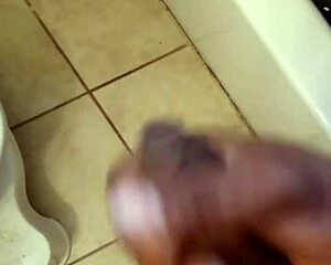 stroking this meat with handjob and masturbation solo black cock