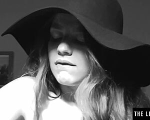 Horny brunette masturbates to wild orgasm on pool table with big tits