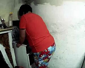 watch this filthy fucking on the greasy stove!