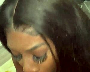 Ebony Slut Sucks Monster Cock for Facial Cumshot