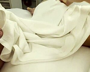 my stepsister gives me a handjob while i watch tv