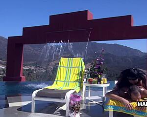 Hardcore Massage Turns Outdoor In The Sun