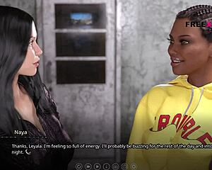 atlas subtly fucks naya and kali in standing position during game