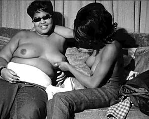 Back in the day, these vintage black lesbians had some wild interracial fun with big asses
