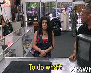 valuable tight body getting bare in shop reality video