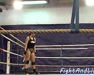 watch these kinky lesbian babes wrestle on the floor