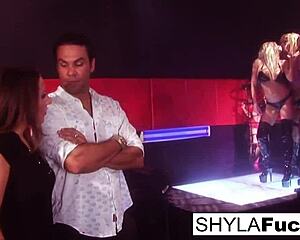 oh wow, shyla's steamy threesome with hot blondes is wild!