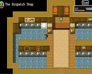 Wow! Yuka battles yokai in hentai game ep 21 with giant penis statue stroking in ruins