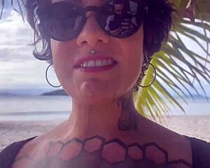 Shibari Bondage Outdoors with Small Tits Exposed in Public