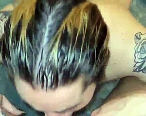 Mirror deep throat action into boyfriend eyes at Walmart