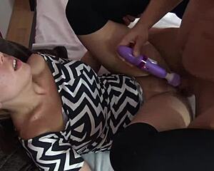 Kamikatzerl presents a purple dildo in casual display