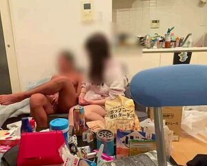 Real homemade voyeur video of busty woman sucking and staying over